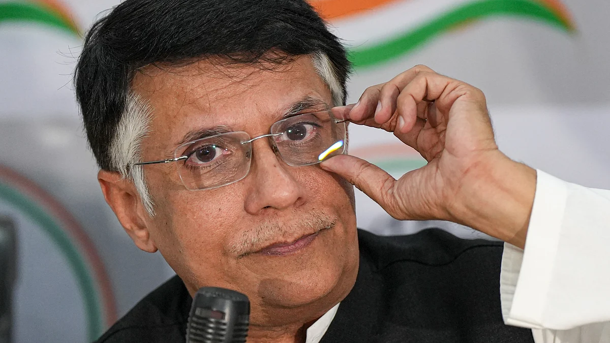 Congress leader Pawan Khera during a press conference in Lucknow on 25 April (photo: PTI)