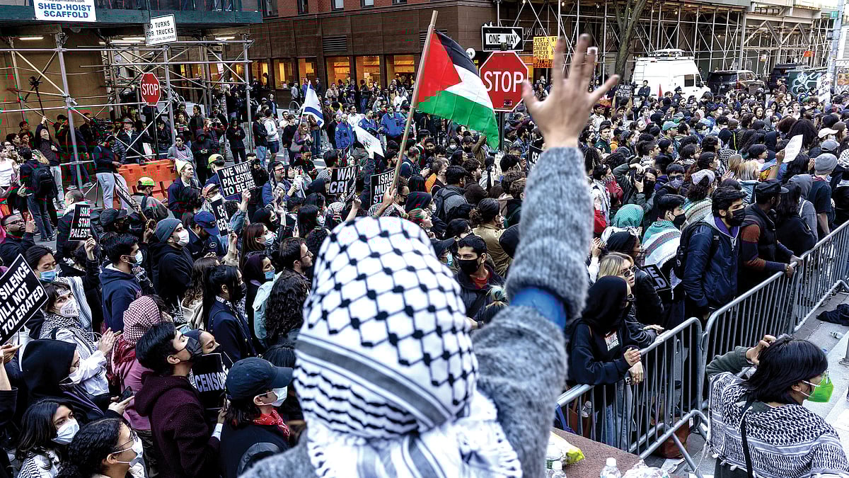 Pro-Palestine protest in New York (photo: Andrew Lichtenstein/Getty Images)