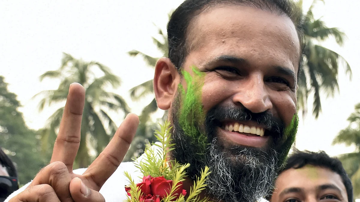 Yusuf Pathan in Murshidabad district (photo: PTI)