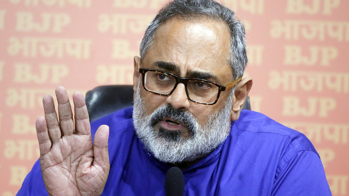 Rajeev Chandrasekhar addresses a press conference in New Delhi on 8 May (photo: IANS) 