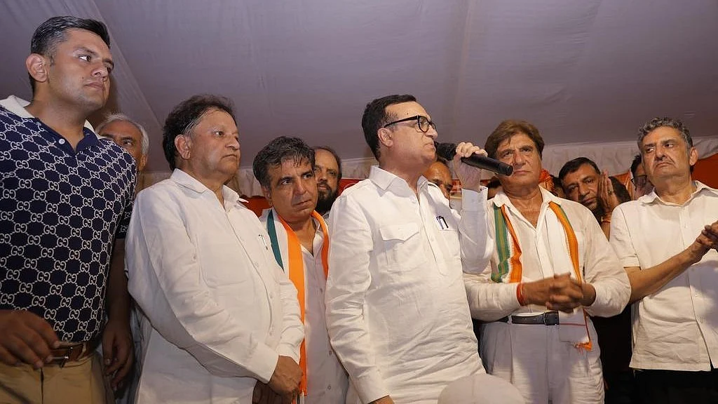 Ajay Maken attends a public meeting in Gurugram on 23 May (photo: @Haryana_YC/X)