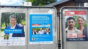Election posters at a designated place outside Paris (photo: Uttam Sengupta)