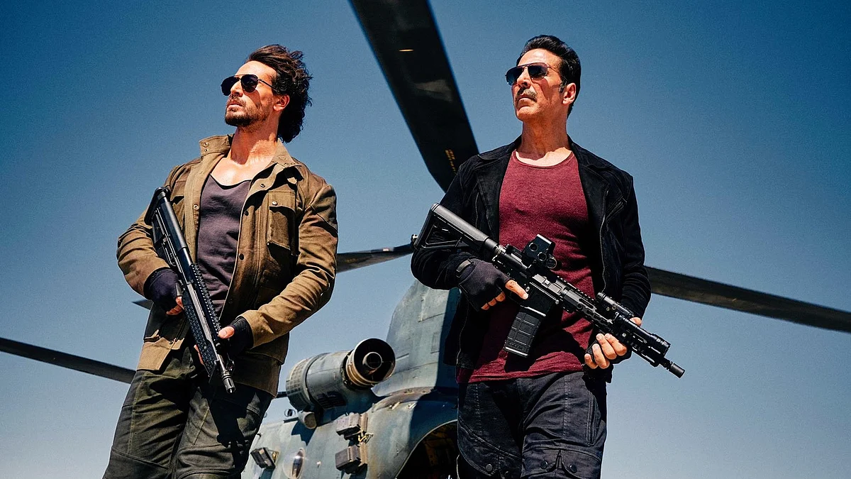 Akshay Kumar and Tiger Shroff in 'Bade Miyan Chote Miyan' (2024) (photo: @vashubhagnani/X)