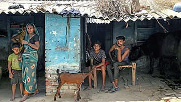 A Dalit family in Ayela village in UP's Agra district, May 2024 (photo: Getty Images)
