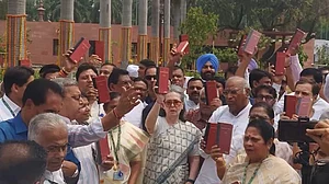 INDIA bloc's show of strength in Parliament, raise call to "save Constitution"