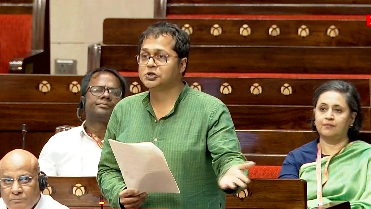 Saket Gokhale in Rajya Sabha (photo: PTI)