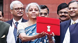 Finance minister Nirmala Sitharaman with the Budget document