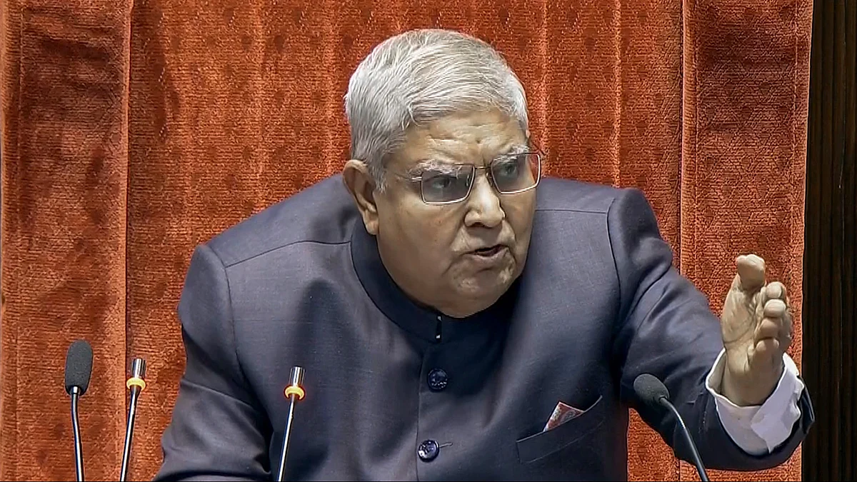 Jagdeep Dhankhar conducts House proceedings on 1 August (photo: PTI)