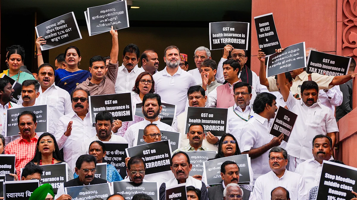 INDIA bloc MPs stand together to call for withdrawing GST on insurance premiums
