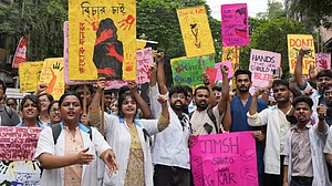 Junior doctors protest at RG Kar Medical College and Hospital (photo: PTI)