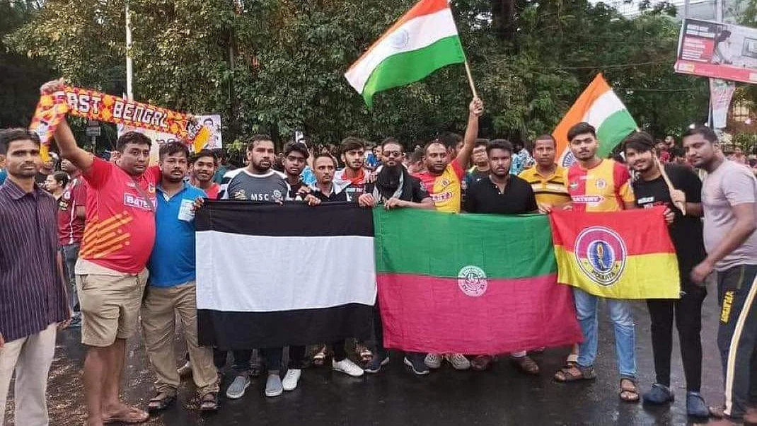 Rival football fans in Kolkata on Sunday, 18 Aug 2024