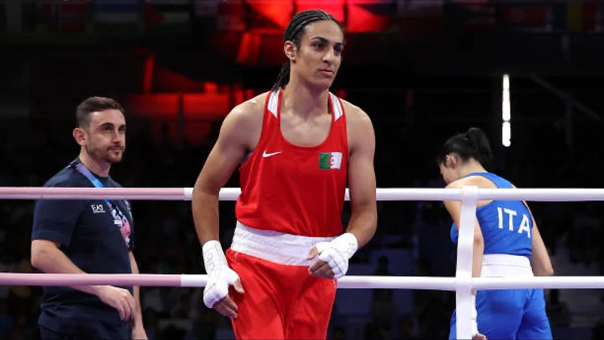 Imane Khelif at the Paris Olympics (file photo)