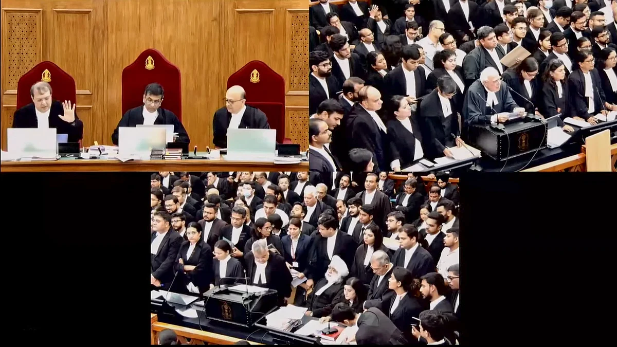 CJI D.Y. Chandrachud during the hearing at Supreme Court in New Delhi on 22 August (photo: PTI)
