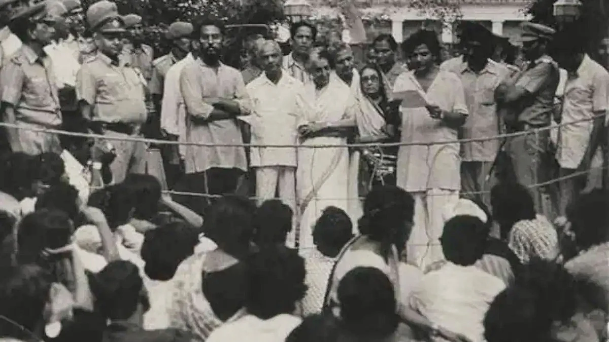 The iconic image of Yechury and Indira Gandhi