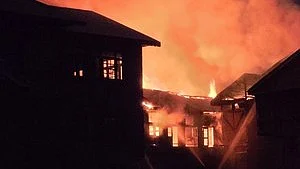 Representative image of houses on fire