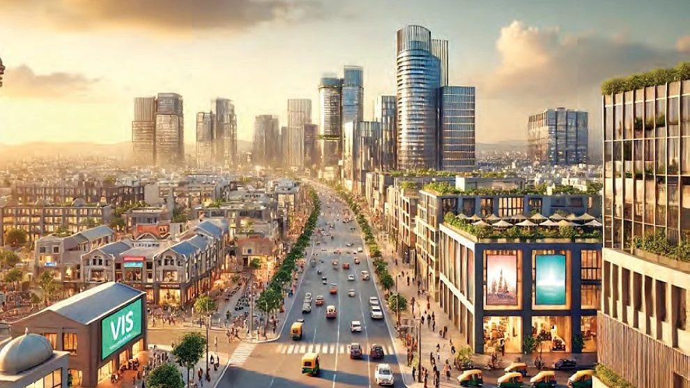 A visual rendition of the proposed Future City at Mucherla
