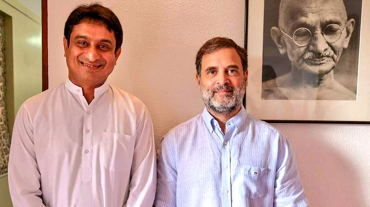 Congress leader Rahul Gandhi with Uday Bhanu Chib 