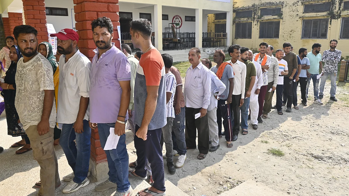 People queue up to vote in Reasi, Katra, Jammu and Kashmir