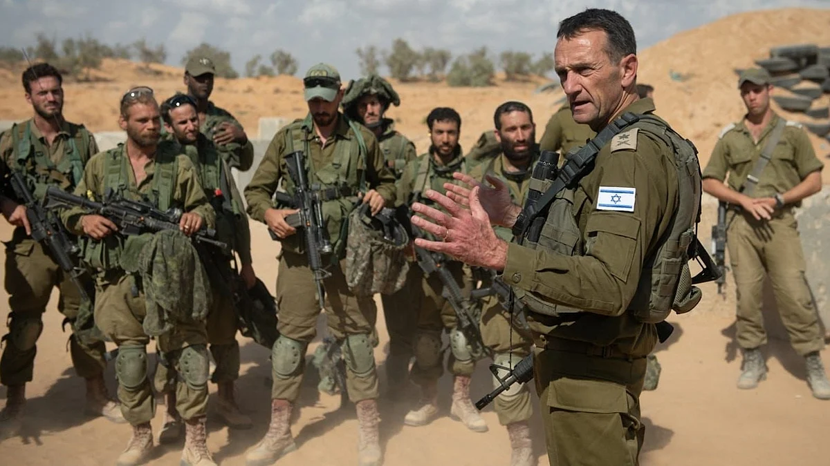 Israel army chief Herzi Halevi addresses troops (photo: social media)