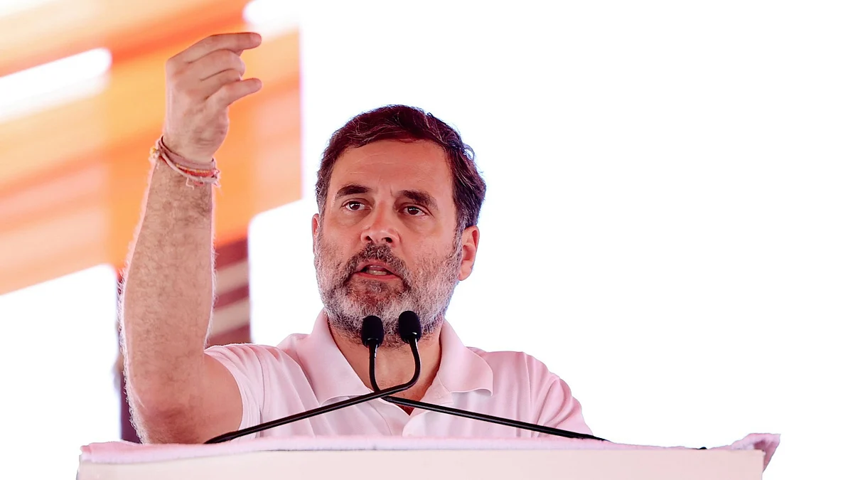 Rahul Gandhi at an election rally (photo: @INCIndia/X)