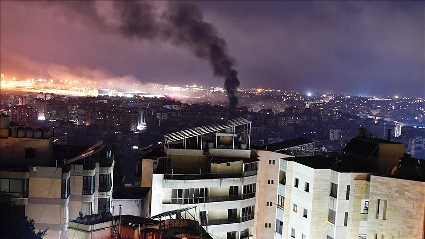 Smoke rises from an air raid on Beirut (photo: IANS)