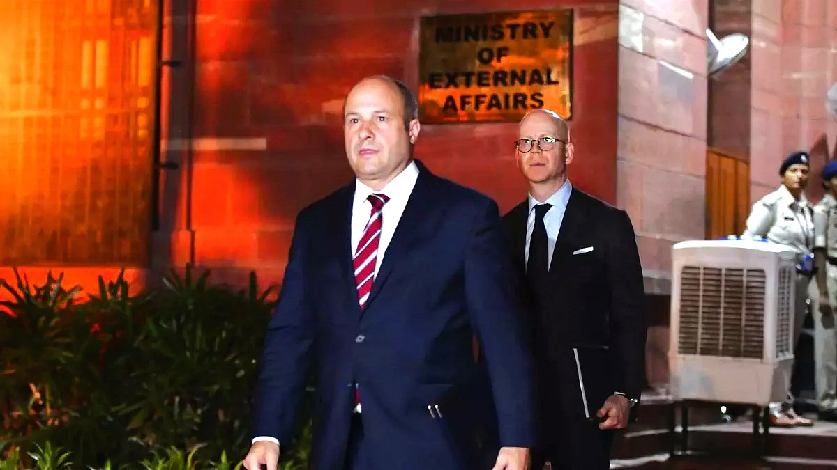 Canada’s deputy high commissioner Stewart Wheeler leaves a meeting at the MEA