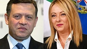 Italian PM Giorgia Meloni and King Abdullah II of Jordan (photo: IANS)