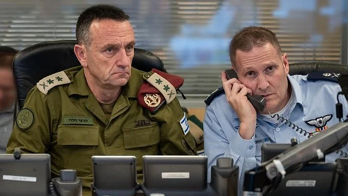 Herzi Halevi (left) with Tomer Bar commanding officer, Israeli Air Force