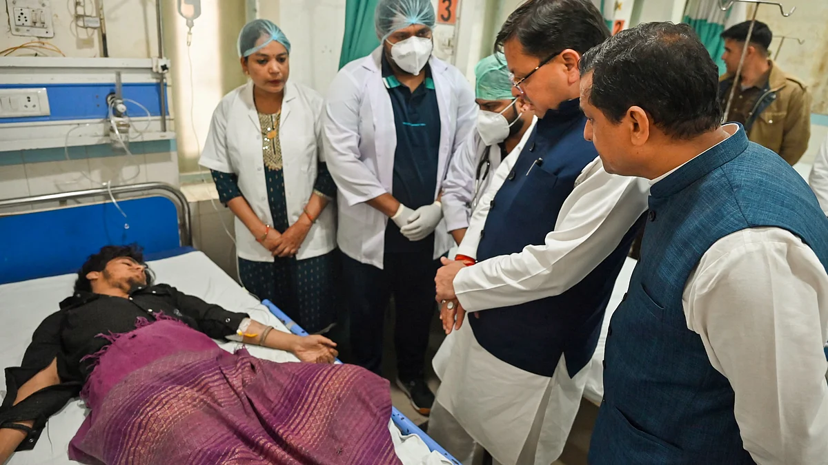 One of the people injured in the Almora bus accident in a Ramnagar hospital