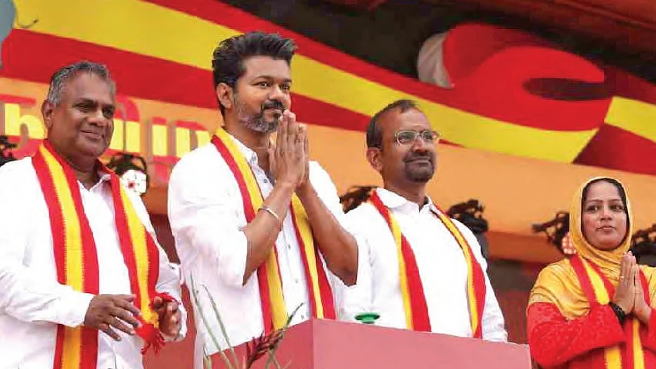 Actor Vijay launches his party Tamizhaga Vetri Kazhagam at Vikravandi