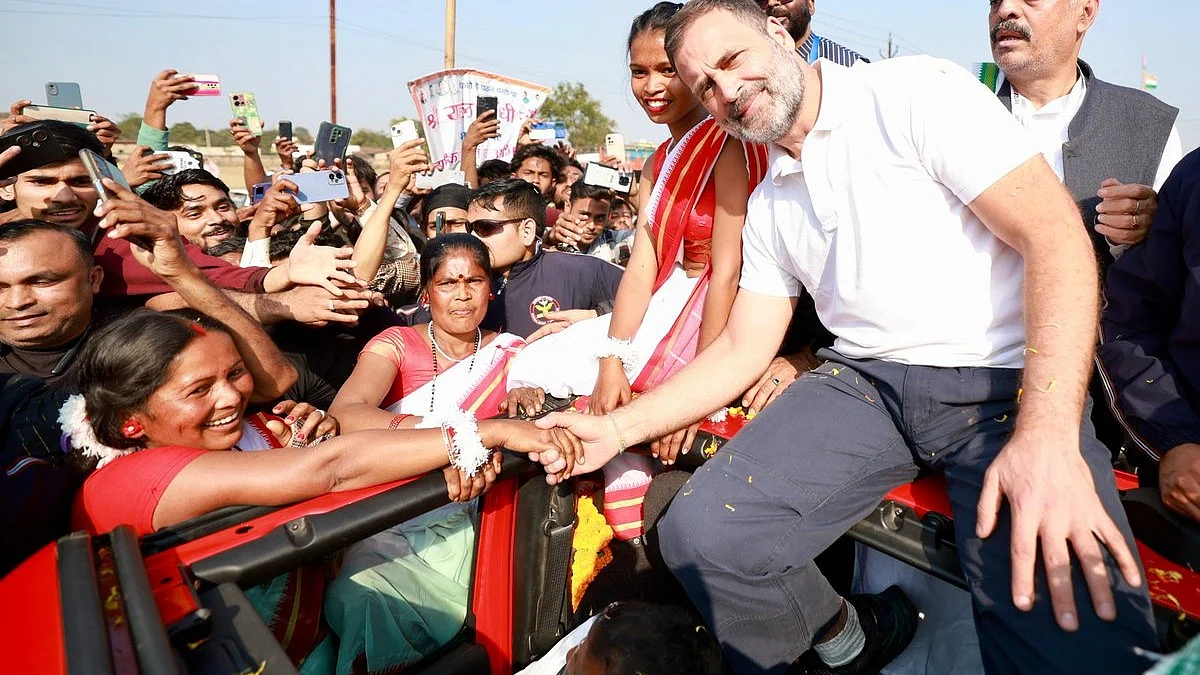 Rahul Gandhi on the Jharkhand campaign trail earlier this month