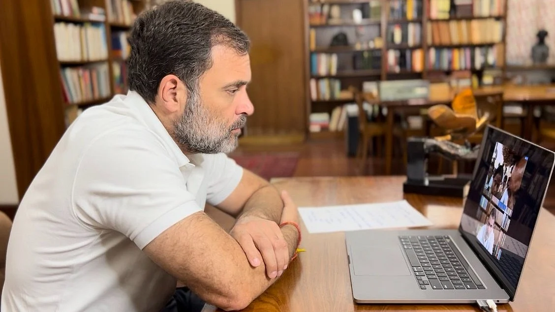 Rahul Gandhi talks to Maharashtra's farmers on a Zoom call