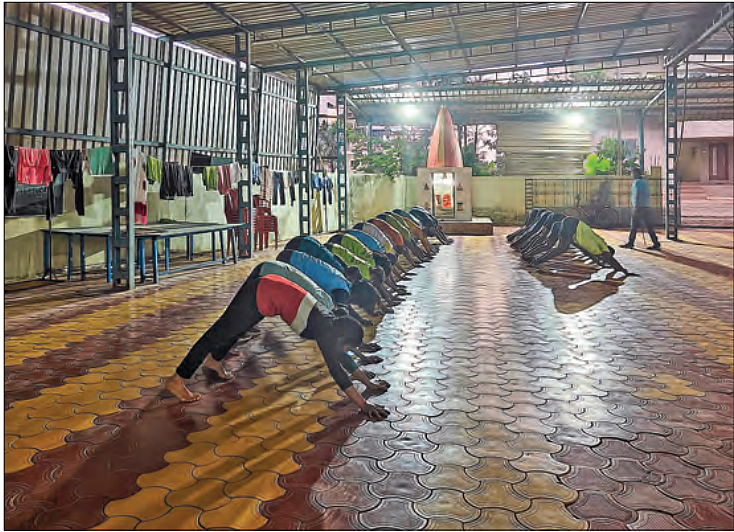 Physical training at the academy involves intense workouts push-ups,