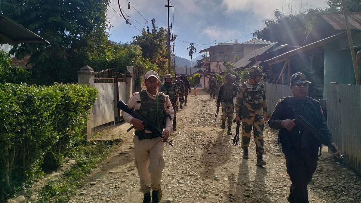 Security forces in Imphal (photo: IANS)