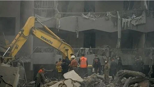 Officials conduct rescue operation in Lebanon on 24 November (photo: IANS)