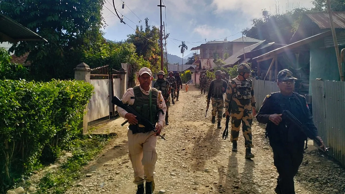 File photo of a Manipur Police patrol (photo: @manipur_police/X)