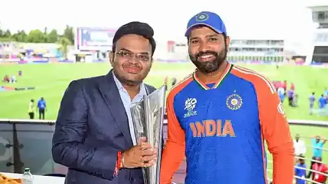 Jay Shah with Rohit Sharma
