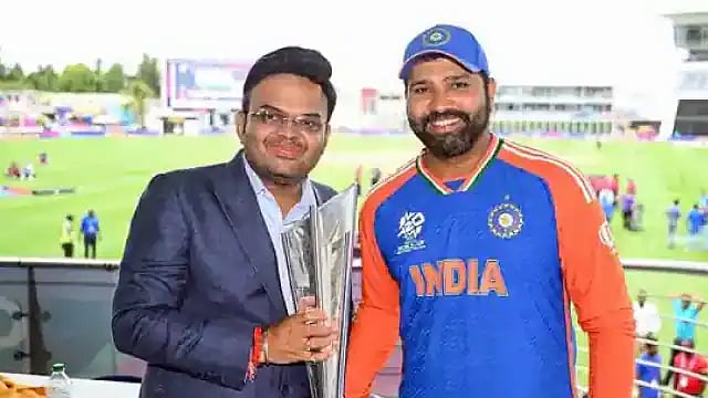Jay Shah with Rohit Sharma