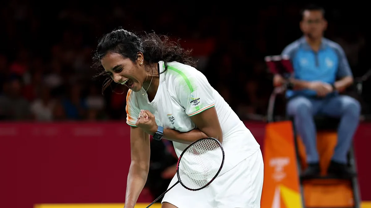 PV Sindhu in action