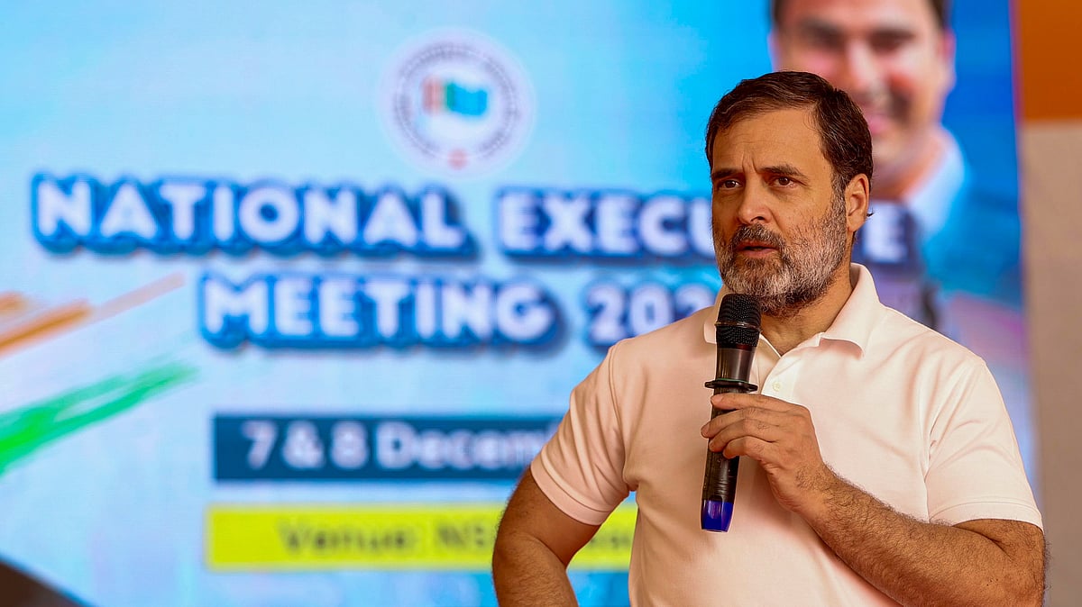 Rahul Gandhi at the national executive meeting of NSUI in New Delhi, 7 Dec. 7, 2024 (Photo: PTI)
