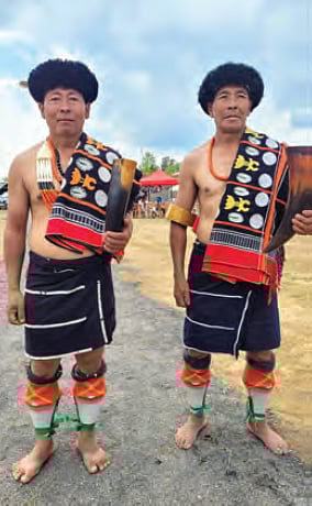 Men don the traditional Chakhesang stole