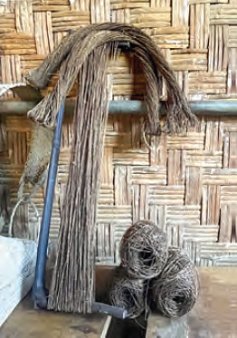 Yarn made from the bark of stinging nettle (urtica)