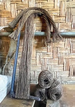 Yarn made from the bark of stinging nettle (urtica)