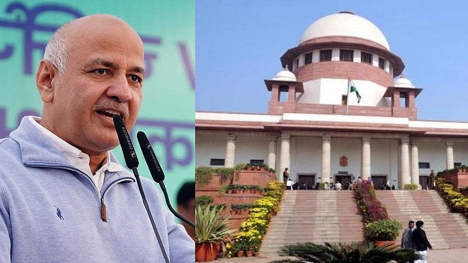 AAP leader Manish Sisodia (left) gets some relief from the Supreme Court (right) (representative image)