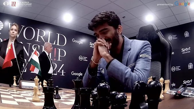 D. Gukesh breaks down on becoming the world champion in Singapore (photo: @Chess Base/X)