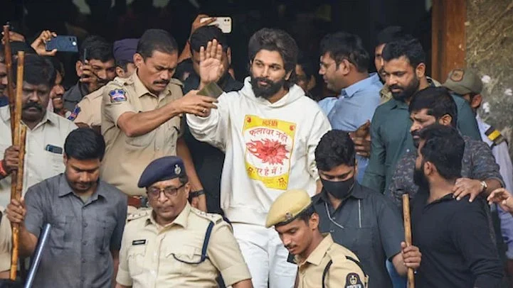 Allu Arjun walks out of Hyderabad prison on 14 December 2024