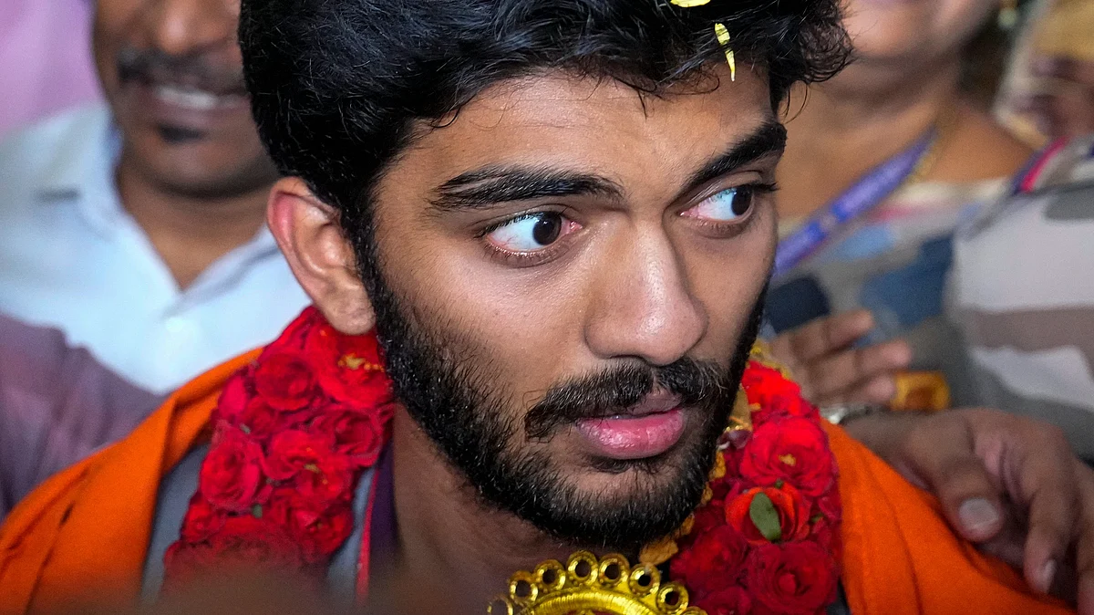 Gukesh Dommaraju arrives in Chennai on 16 December (photo: PTI)