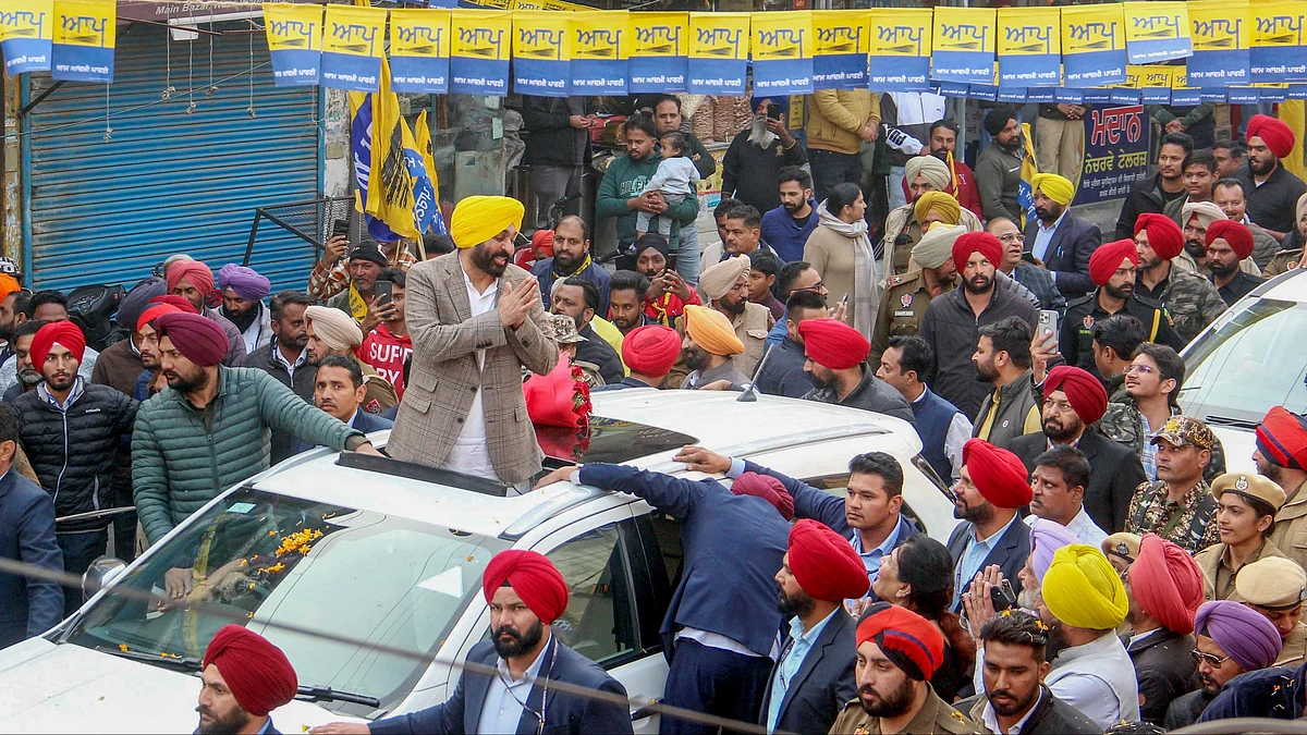 Punjab CM Bhagwant Mann in Amritsar on 19 December (photo: PTI)