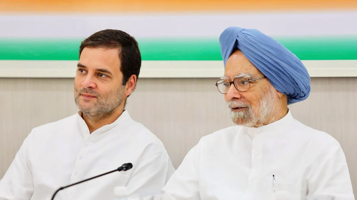 Dr Manmohan Singh with Rahul Gandhi (photo: @RahulGandhi/X)