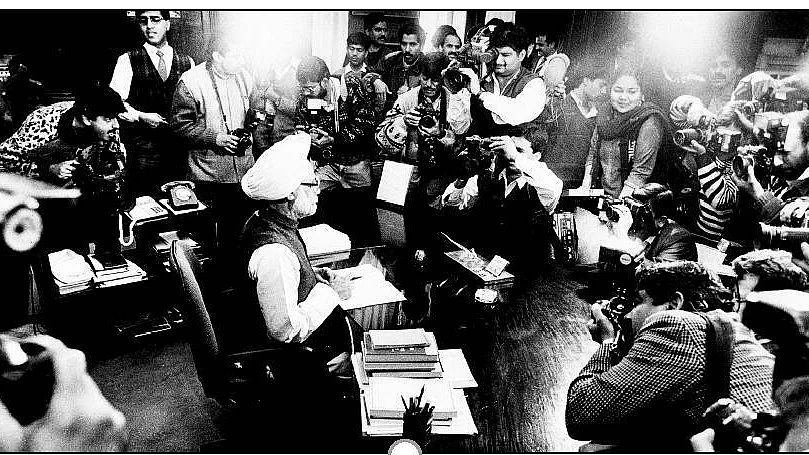 Dr Manmohan Singh signs up for economic liberalisation— and devaluation of India's currency—in 1991